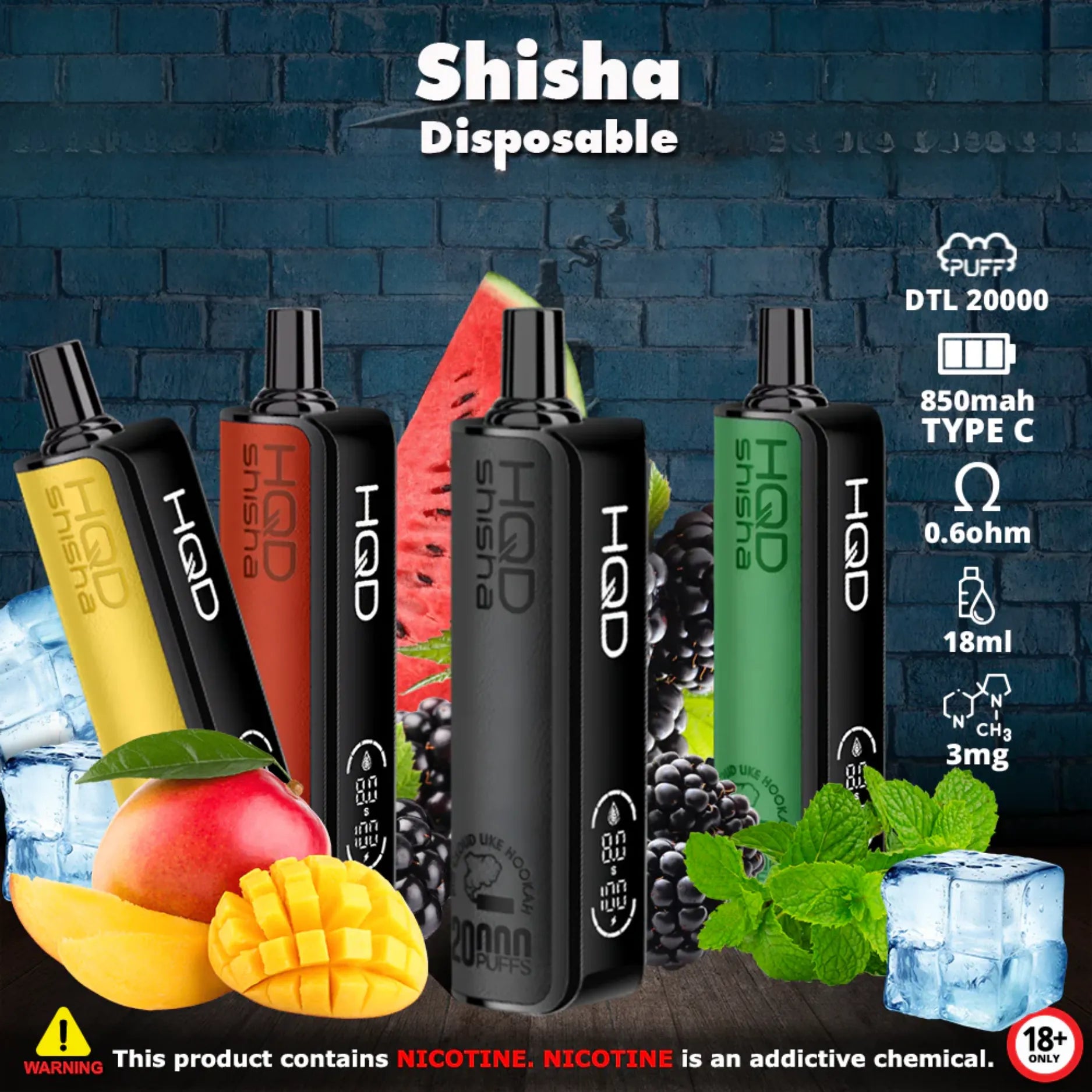 hqd shisha vape HQD Shisha Disposable Vape 20,000 PUFFS in UAE – VapeDeals