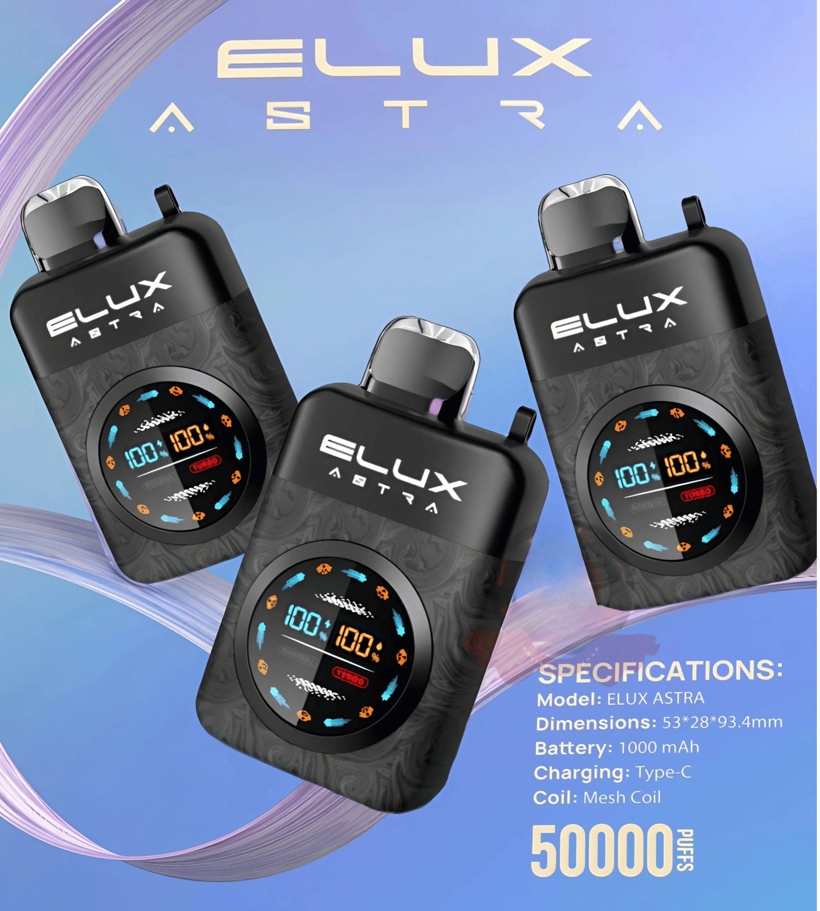 Elux Astra 50000 Puffs Disposable Vape 50MG in the UAE