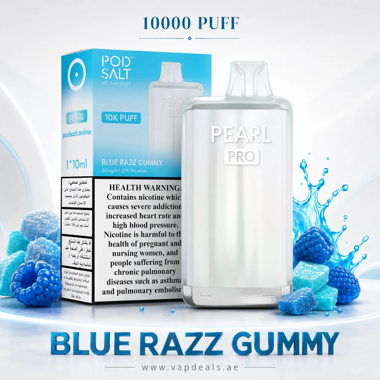 Authentic Pod Salt Pearl Blue Razz Gummy Flavor Vape