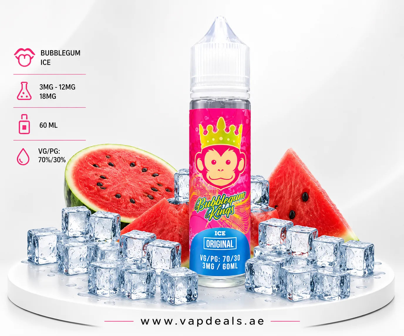 Bubble Gum Kings Original Ice 60ml by Dr Vapes icy bubblegum e-liquid UAE