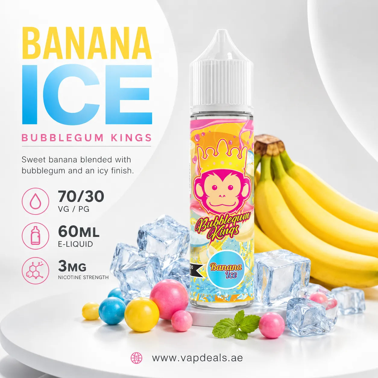Bubblegum Kings Banana Ice 60ml by Dr Vapes UAE