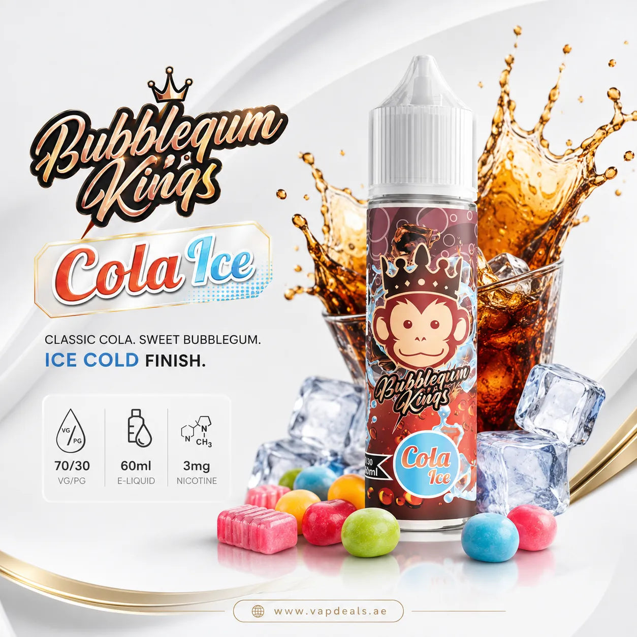 Bubblegum Kings Cola Ice 60ml by Dr Vapes UAE