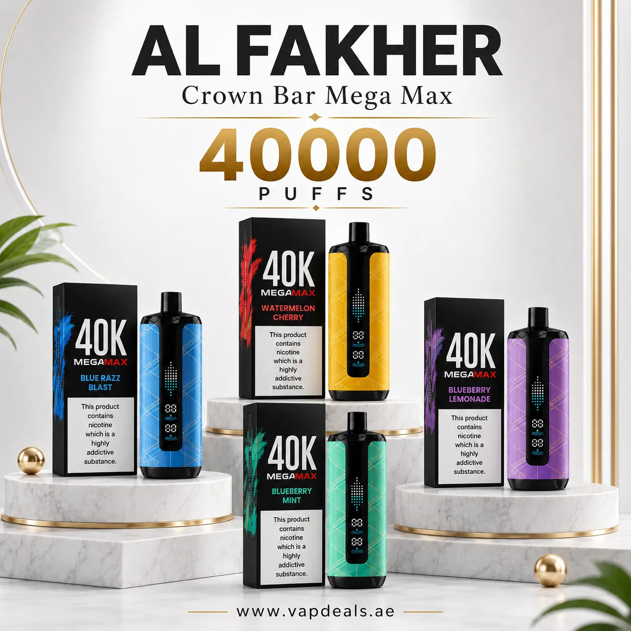 CROWN BAR AL FAKHAR 40K PUFFS