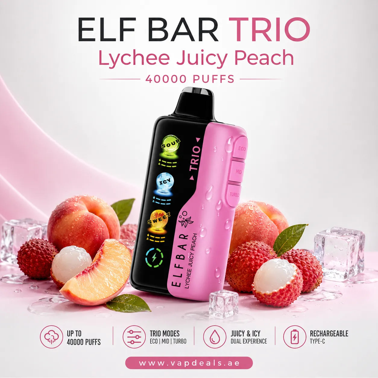 Elf Bar Trio lychee juice peach 