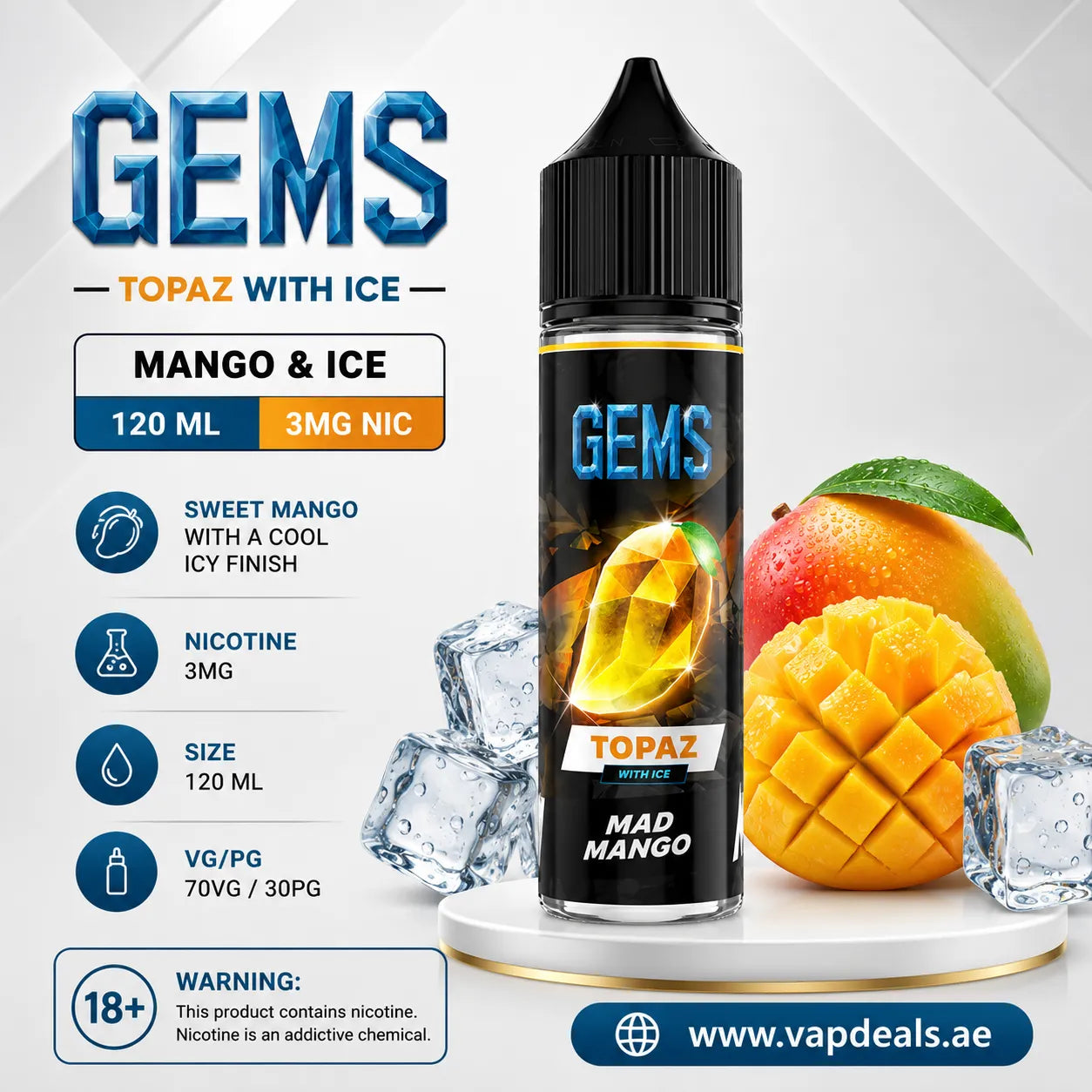 GEMS TOPAZ MAD MANGO - E Liquid by Dr Vapes
