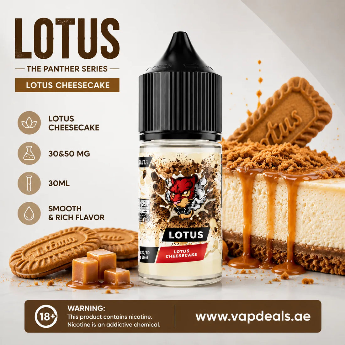 Lotus Cheesecake Saltnic - Dr Vapes