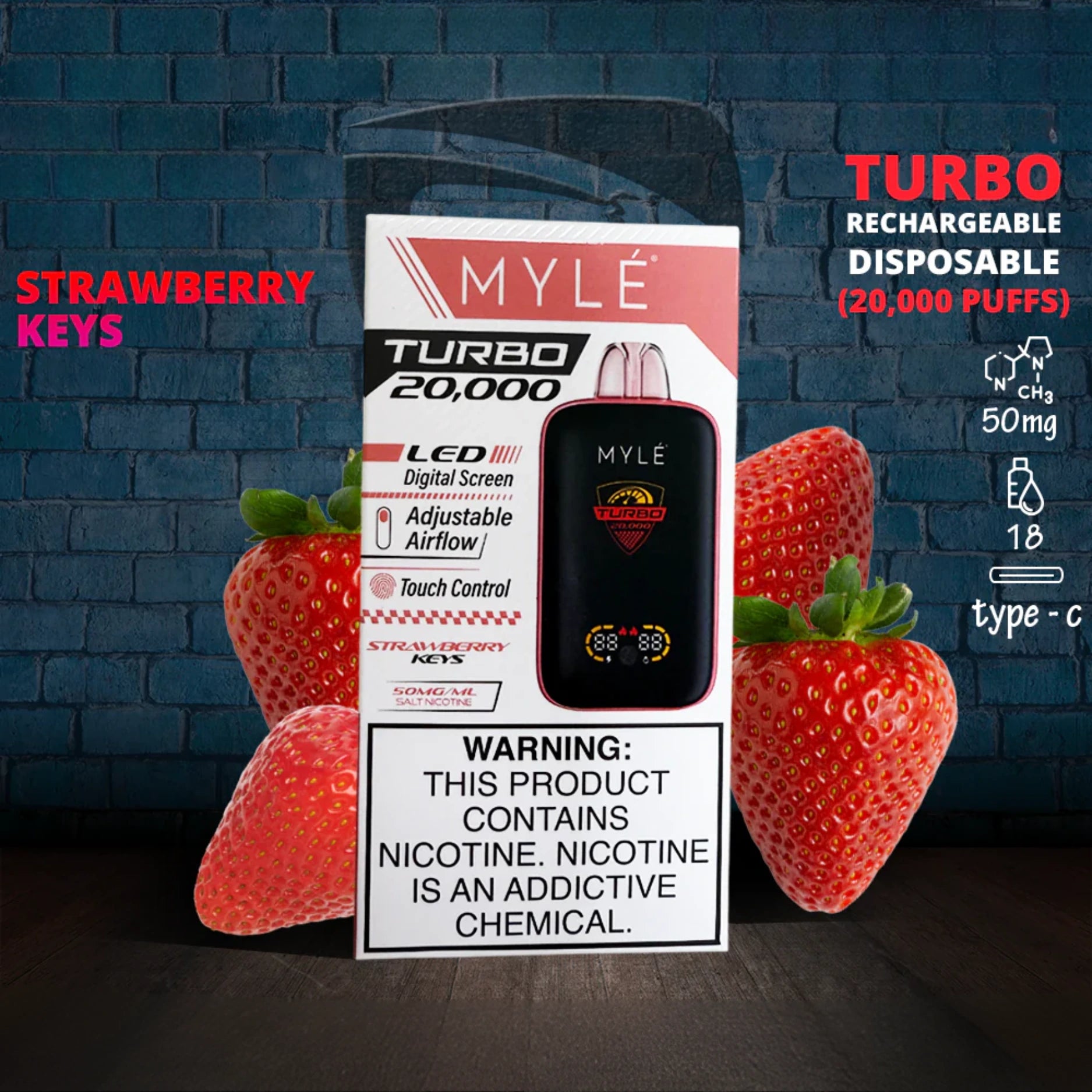 Myle-Turbo-strawberry-keys