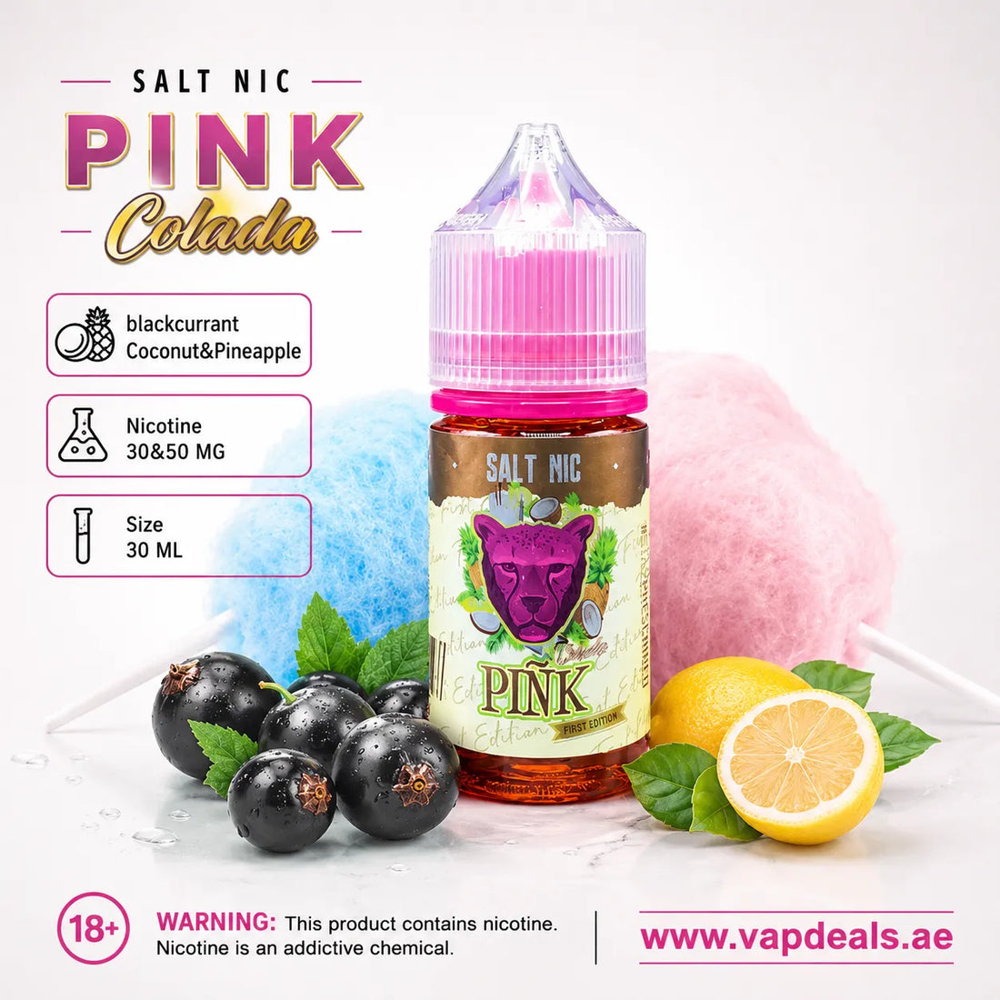 Pink Colada by Dr Vapes blackcurrant pineapple coconut e-liquid UAE