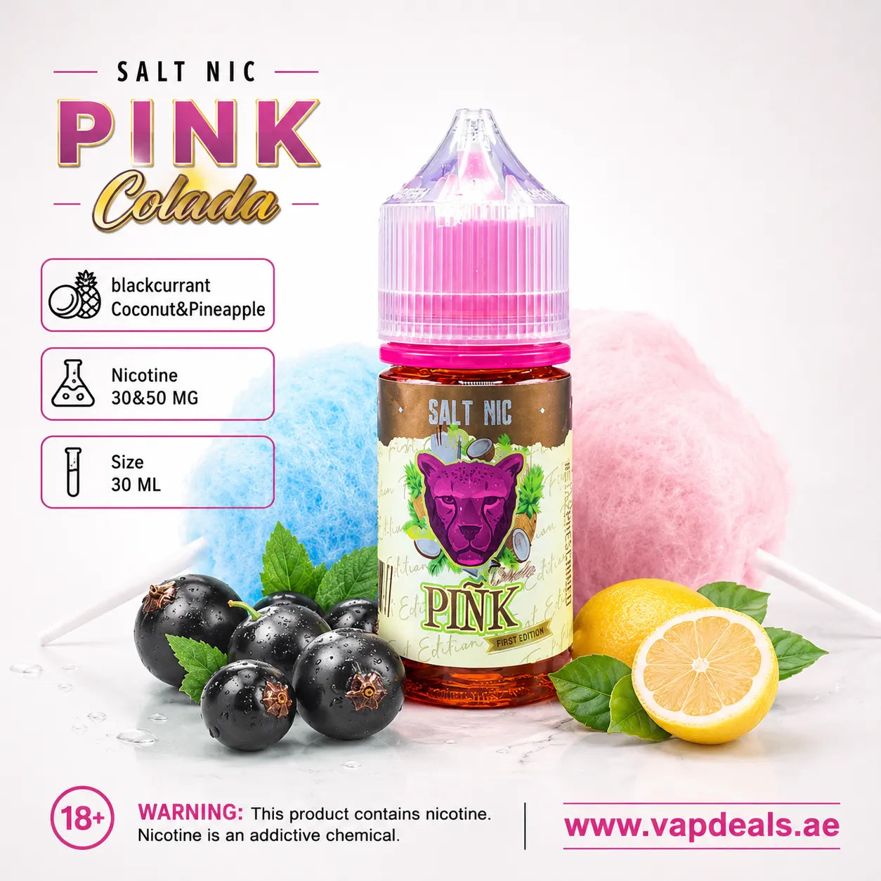 Pink Colada by Dr Vapes blackcurrant pineapple coconut e-liquid UAE