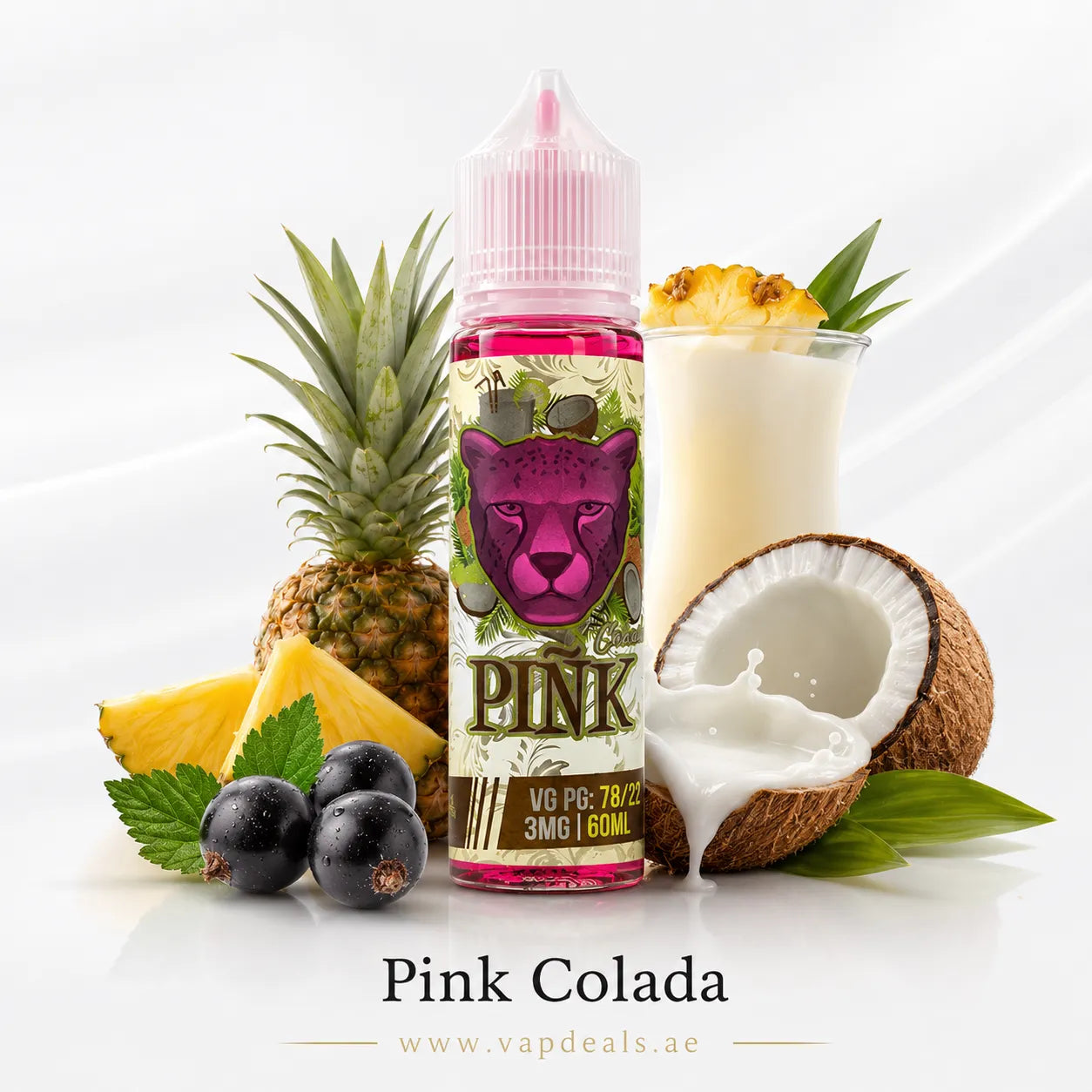 Pink Colada by Dr Vapes blackcurrant pineapple coconut e-liquid UAE