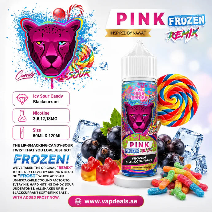 Pink Frozen Remix by Dr Vapes icy blackcurrant candy 
