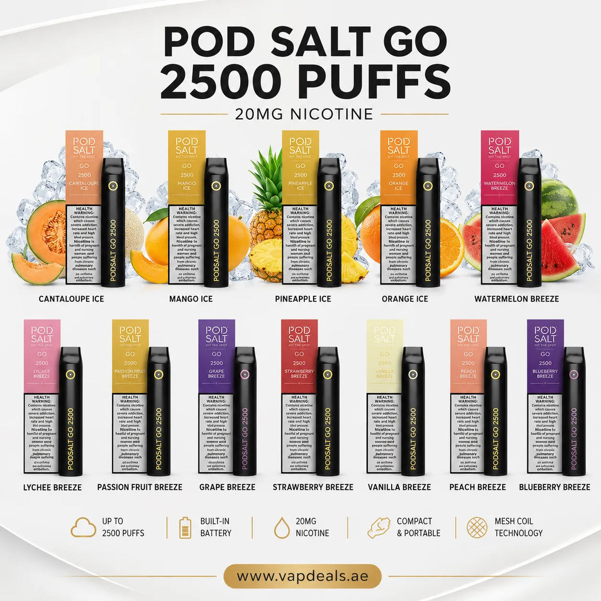 Pod Salt Go 2500 Puffs in ae