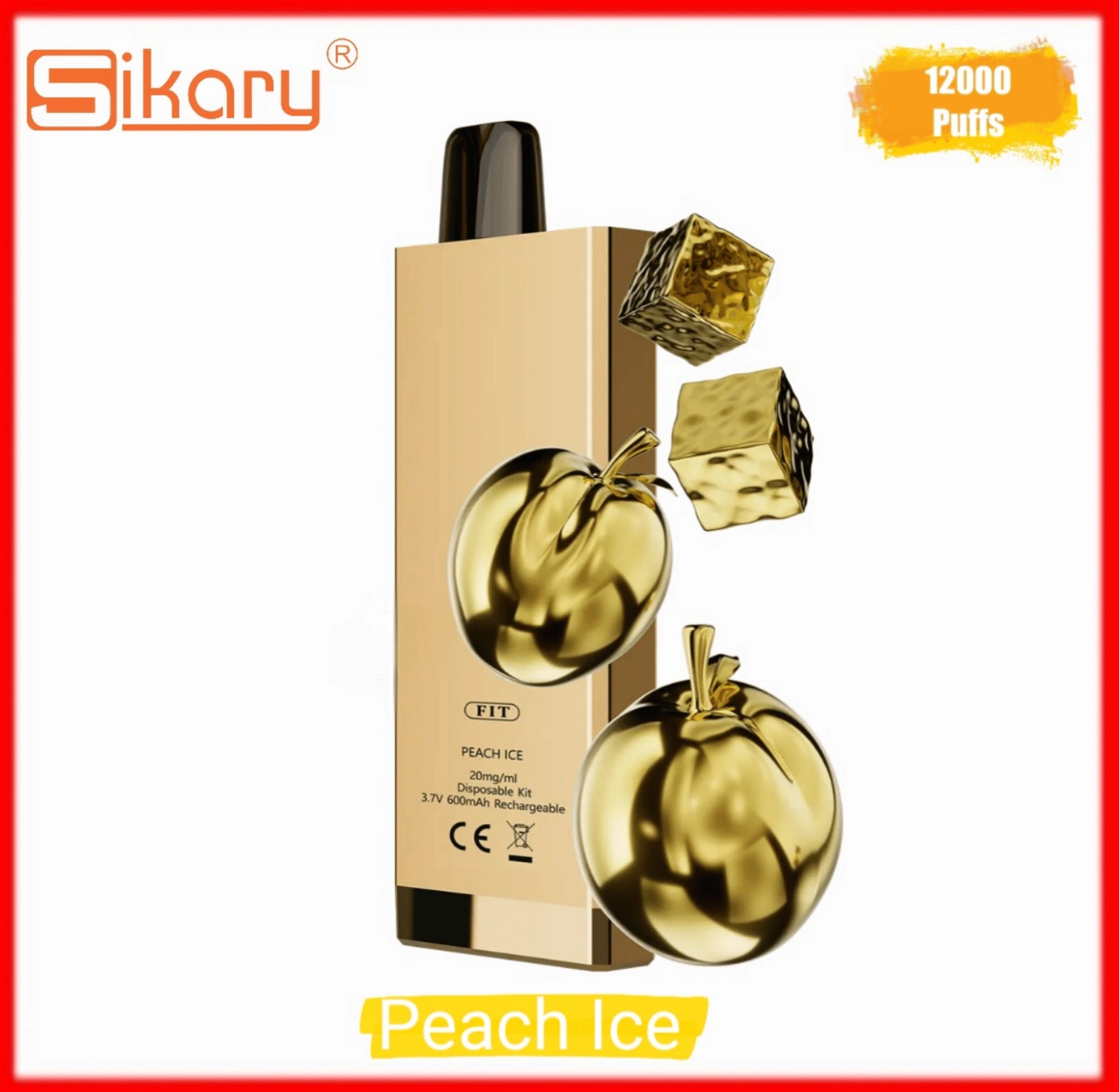 SIKARY-FIT-12000-Puffs-Peach-Ice