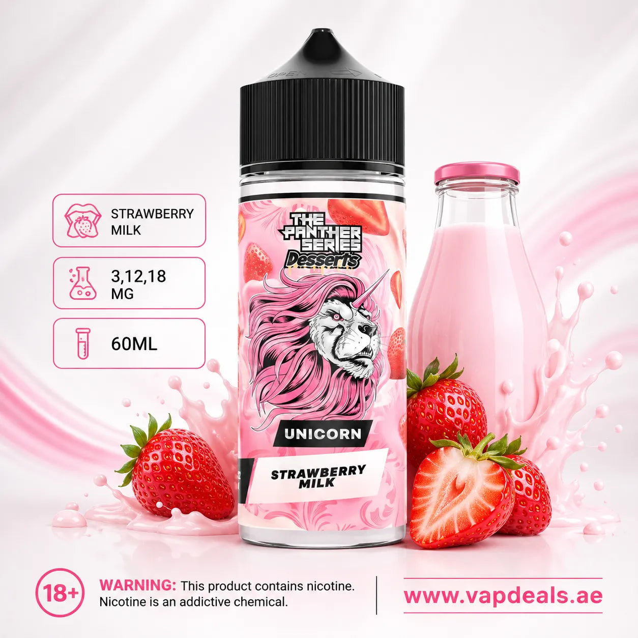 Unicorn by Dr Vapes strawberry milkshake e-liquid UAE
