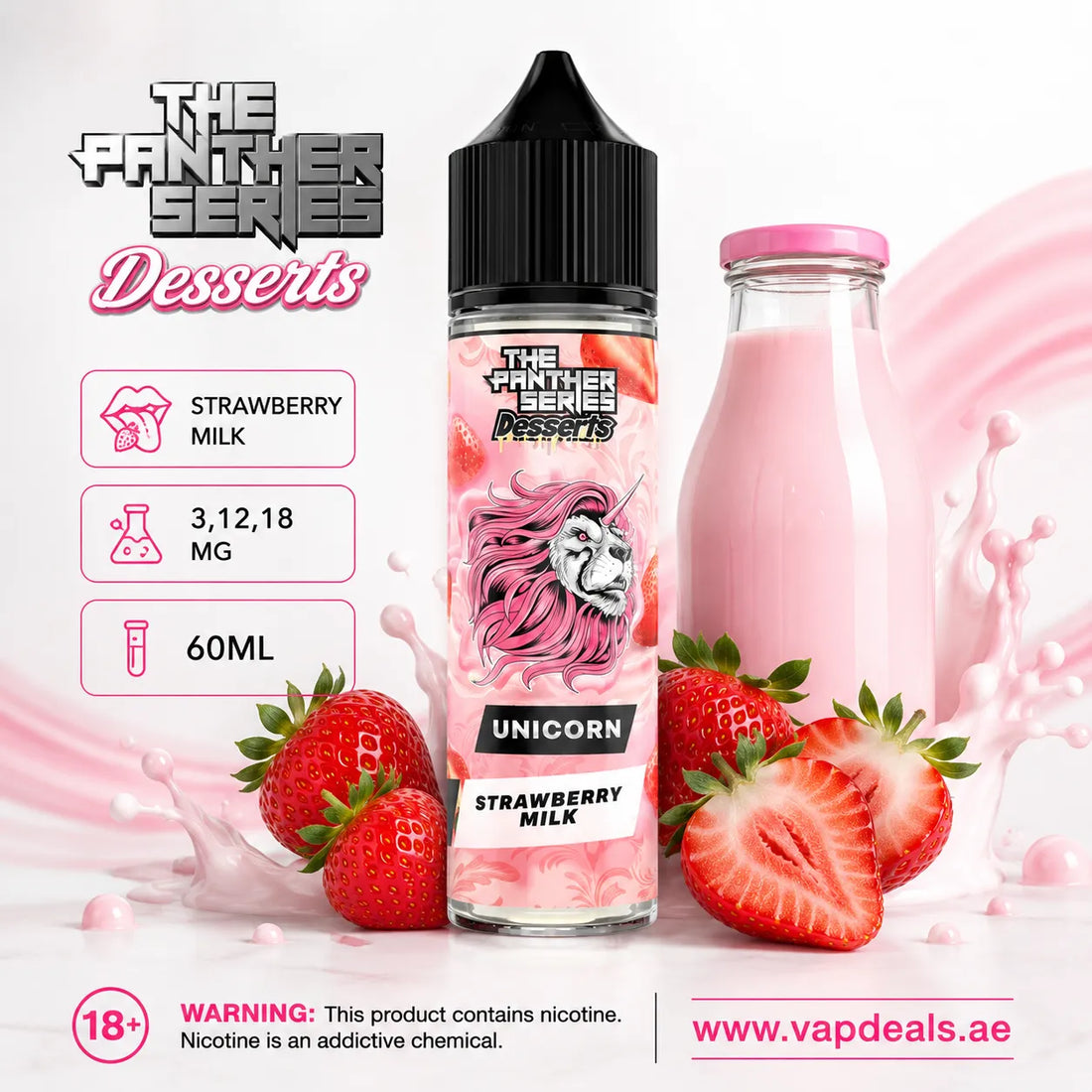 Unicorn by Dr Vapes strawberry milkshake e-liquid UAE
