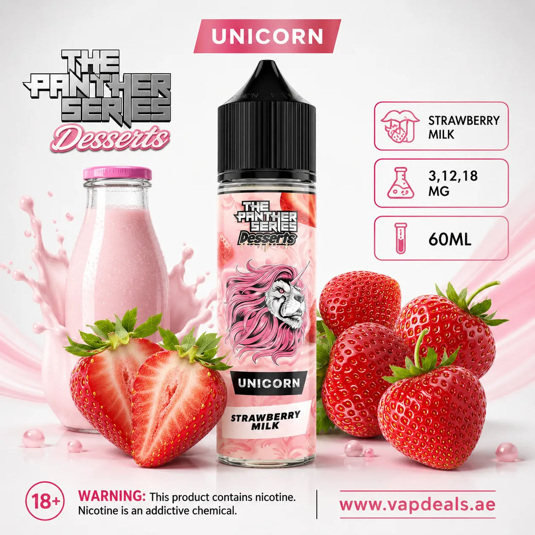 Unicorn by Dr Vapes strawberry milkshake e-liquid UAE