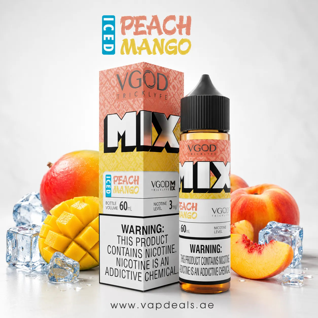 VGOD 60ML iced peach mango 