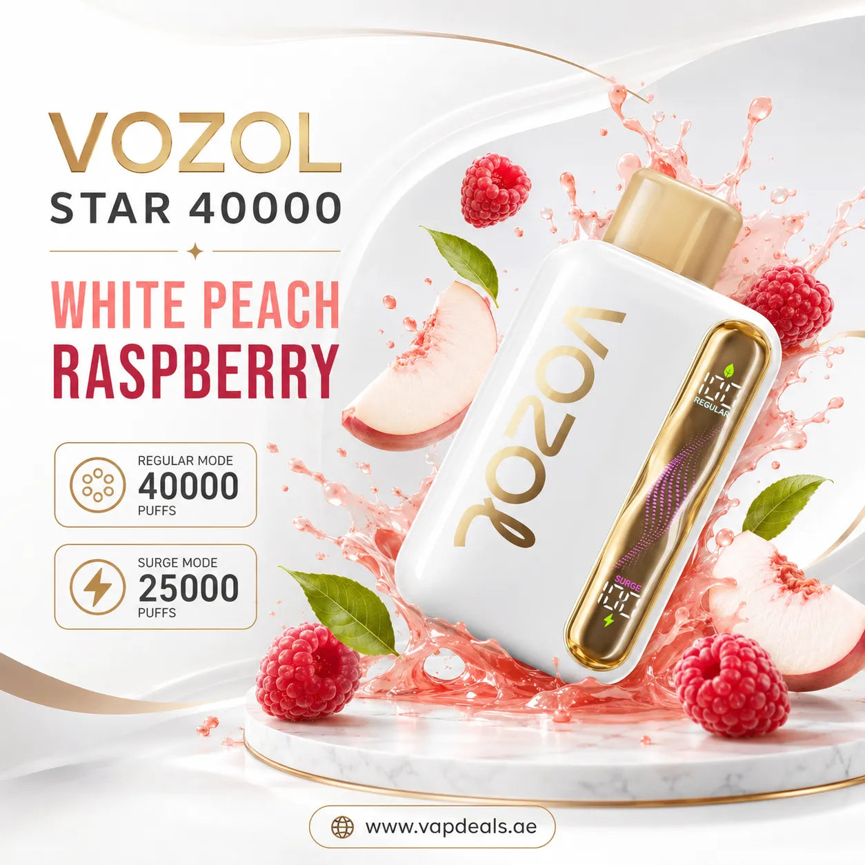 Vozol Star white peach raspberry 
